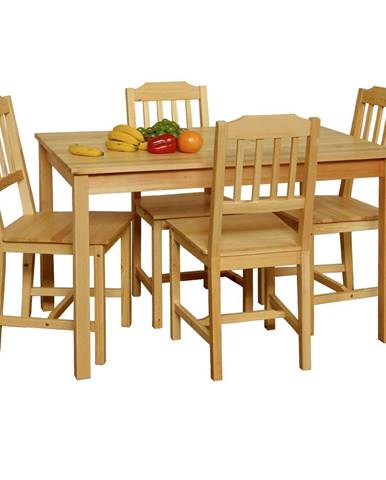 Stôl + 4 stoličky 8849 lak