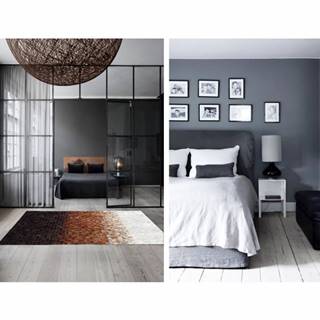 Tempo Kondela Luxusný kožený koberec patchwork KOŽA typ 7 70x140 | biela/hnedá/čierna