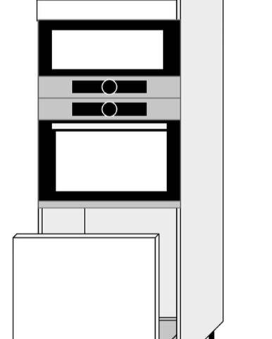 ArtExt Kuchynská skrinka vysoká pre vstavané spotrebiče PLATINIUM | D5AA 60 154 Farba korpusu