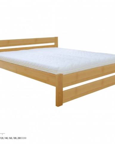 Drewmax Manželská posteľ - masív LK190 | 160 cm buk