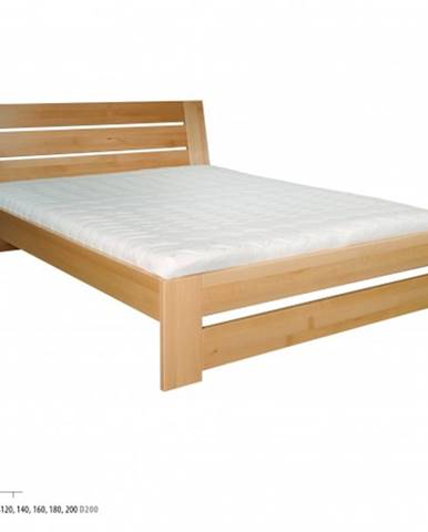 Drewmax Manželská posteľ - masív LK192 | 180 cm buk