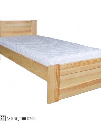 Drewmax Jednolôžková posteľ - masív LK121 | 100 cm borovica