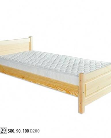 Drewmax Jednolôžková posteľ - masív LK129 | 80 cm borovica