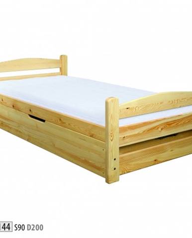 Drewmax Jednolôžková posteľ - masív LK144| 90 cm borovica