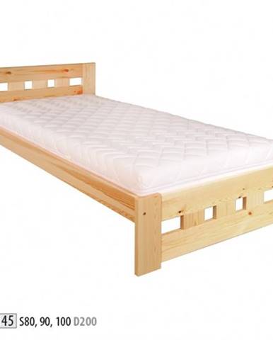 Drewmax Jednolôžková posteľ - masív LK145 | 100 cm borovica