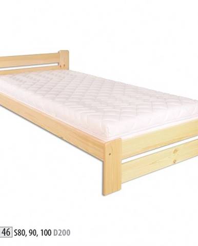 Drewmax Jednolôžková posteľ - masív LK146 | 80 cm borovica