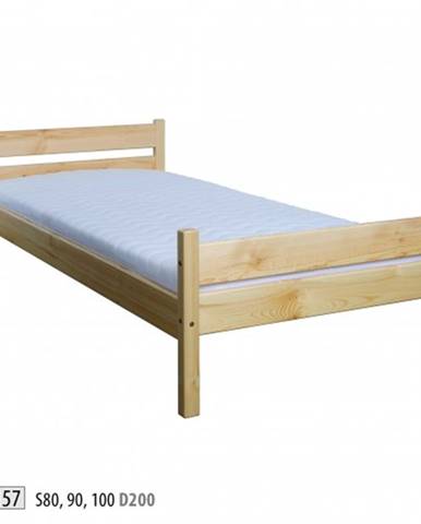 Drewmax Jednolôžková posteľ - masív LK157 | 90 cm borovica