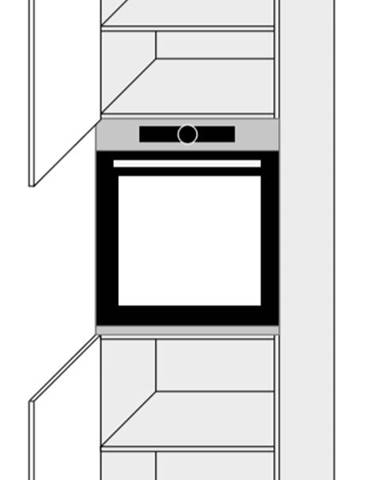 ArtExt Kuchynská skrinka vysoká pre vstavanú rúru MALMO | D14RU 2D Farba korpusu