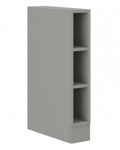 Dolný kuchynský regál Karmen 15D, 15 cm, svetlo šedý