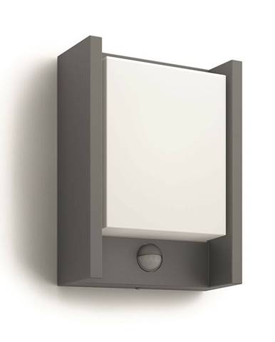 Philips 16461/93/P3 Arbour Vonkajšie nástenné LED svietidlo s čidlom 22 cm, antracit Philips