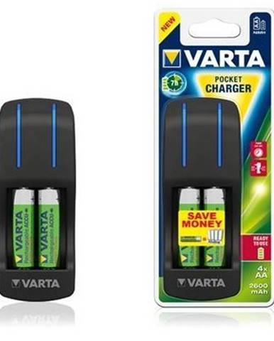 Nabíjačka batérií Varta Pocket charger, 4xAA, 2600mAh