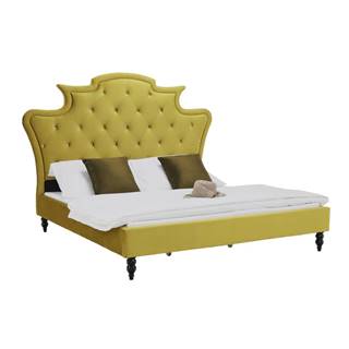 Luxusná posteľ zlatá Velvet látka 160x200 REINA