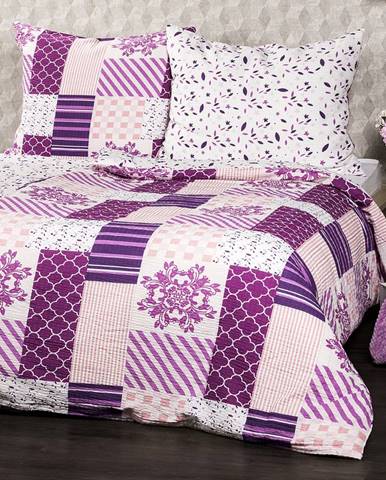 4Home Krepové obliečky Patchwork violet, 140 x 200 cm, 70 x 90 cm