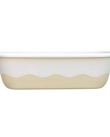 Plastia Samozavlažovací truhlík Mareta 60 cm, slonová kosť svetlá + tmavá