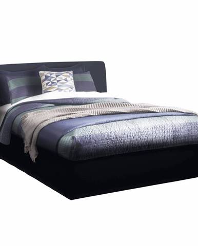 Manželská posteľ s úložným priestorom čierna 160x200 KERALA