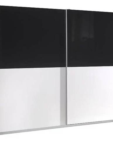 Skriňa Lux 6 biela lesklá/čierna lesklá 244 cm