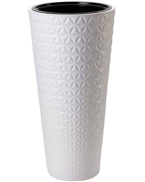 MERKURY MARKET Kvetináč Diamond Slim s vložkou 30 cm biely