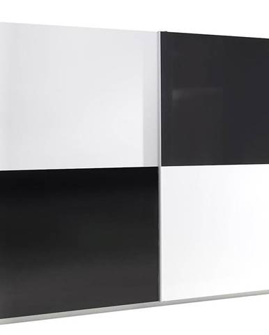 Skriňa Lux 4 244 cm čierna/biela