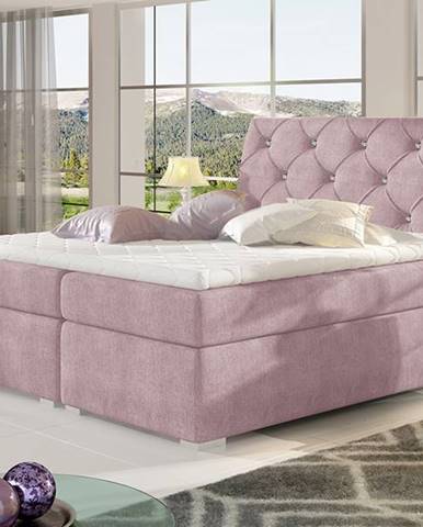 Beneto 160 čalúnená manželská posteľ s úložným priestorom ružová (Omega 91)