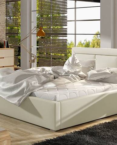 Branco 160 čalúnená manželská posteľ s roštom béžová