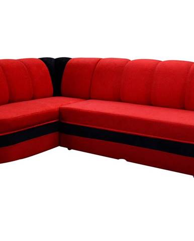 Belluno L rohová sedačka s rozkladom a úložným priestorom červená