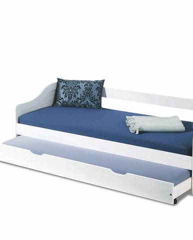 Rozkladacia posteľ s prístelkou Leonie 2 90 - biely lesk