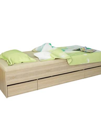 Jednolôžková posteľ s úložným priestorom Matiasi 90 - dub sonoma