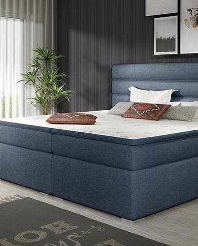 Spezia 160 čalúnená manželská posteľ s úložným priestorom modrá