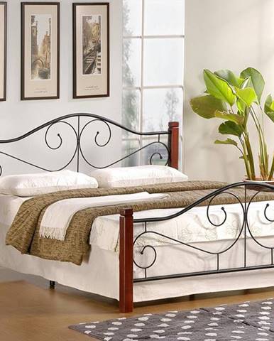 Violetta 120 kovová jednolôžková posteľ s roštom čerešňa antická
