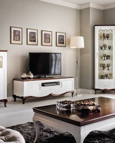 Milano rustikálna obývacia izba s osvetlením biela