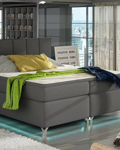 Barino 160 čalúnená manželská posteľ s úložným priestorom sivá (Soft 29)