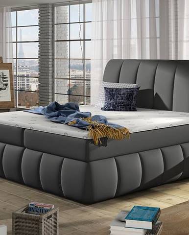 Vareso 140 čalúnená manželská posteľ s úložným priestorom sivá (Soft 29)
