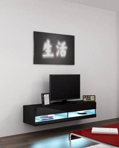 TV stolík na stenu Vigo New 140 - čierna