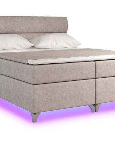 Avellino 160 čalúnená manželská posteľ s úložným priestorom béžová (Dora 21)