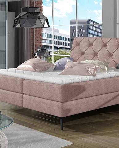 Lazio 140 čalúnená manželská posteľ s úložným priestorom ružová (Omega 91)
