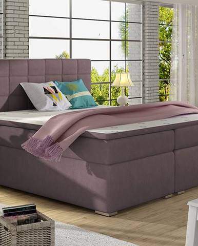 Anzia 160 čalúnená manželská posteľ s úložným priestorom fialová