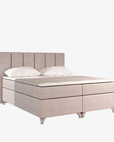 Barino 140 čalúnená manželská posteľ s úložným priestorom béžová (Dora 21)