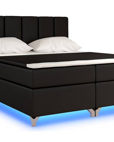 Barino 140 čalúnená manželská posteľ s úložným priestorom čierna (Soft 11)