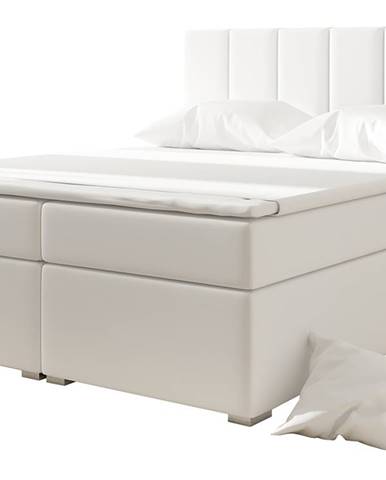 Barmo 180 čalúnená manželská posteľ s úložným priestorom biela