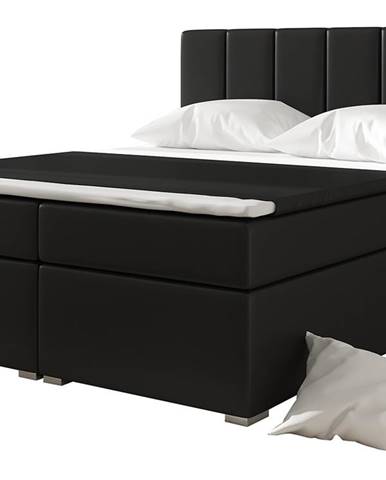 Barmo 180 čalúnená manželská posteľ s úložným priestorom čierna (Soft 11)