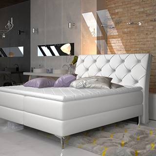 Amika 160 čalúnená manželská posteľ s úložným priestorom biela