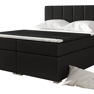 Barmo 180 čalúnená manželská posteľ s úložným priestorom čierna (Soft 11)