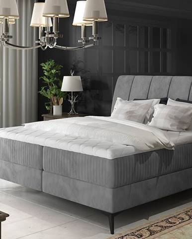 Altama 160 čalúnená manželská posteľ s úložným priestorom sivá (Jasmine 90)