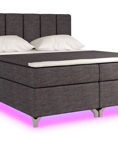 Barino 140 čalúnená manželská posteľ s úložným priestorom sivá (Sawana 05)