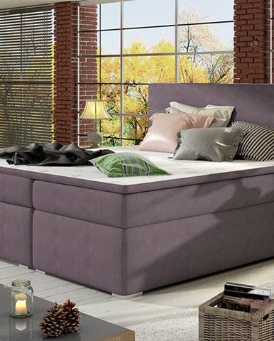 Diana 140 čalúnená manželská posteľ s úložným priestorom fialová