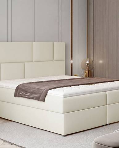 Ferine 145 čalúnená manželská posteľ s úložným priestorom béžová