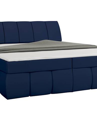 Vareso 140 čalúnená manželská posteľ s úložným priestorom modrá (Soft 09)