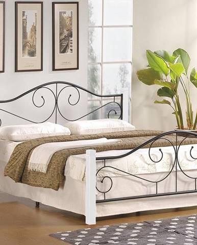 Violetta 160 kovová manželská posteľ s roštom biela