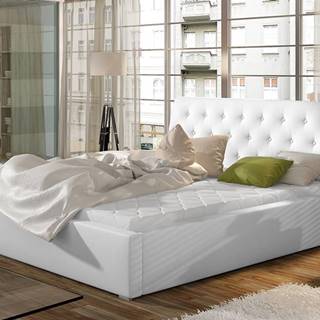 Monzo 180 čalúnená manželská posteľ s roštom biela