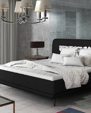Čalúnená manželská posteľ Ancona 160 - čierna (Ontario 100)